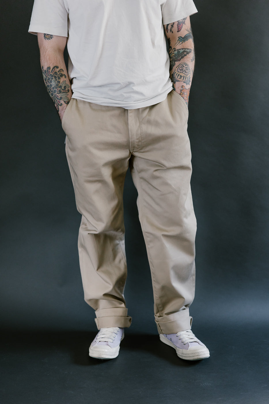 IH-731-KHA - 12oz Heavy Cotton Relaxed Fit Chinos - Khaki