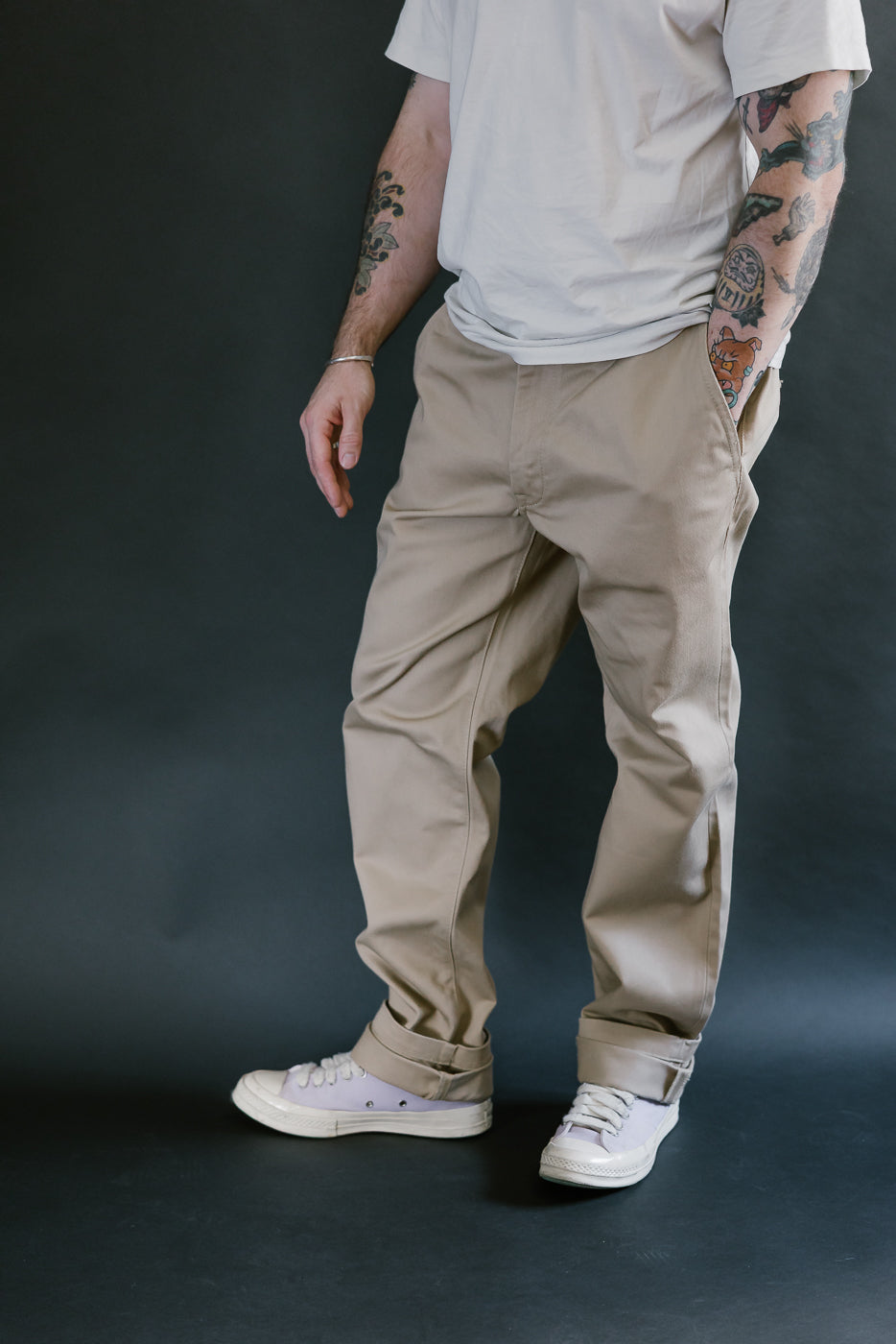 IH-731-KHA - 12oz Heavy Cotton Relaxed Fit Chinos - Khaki