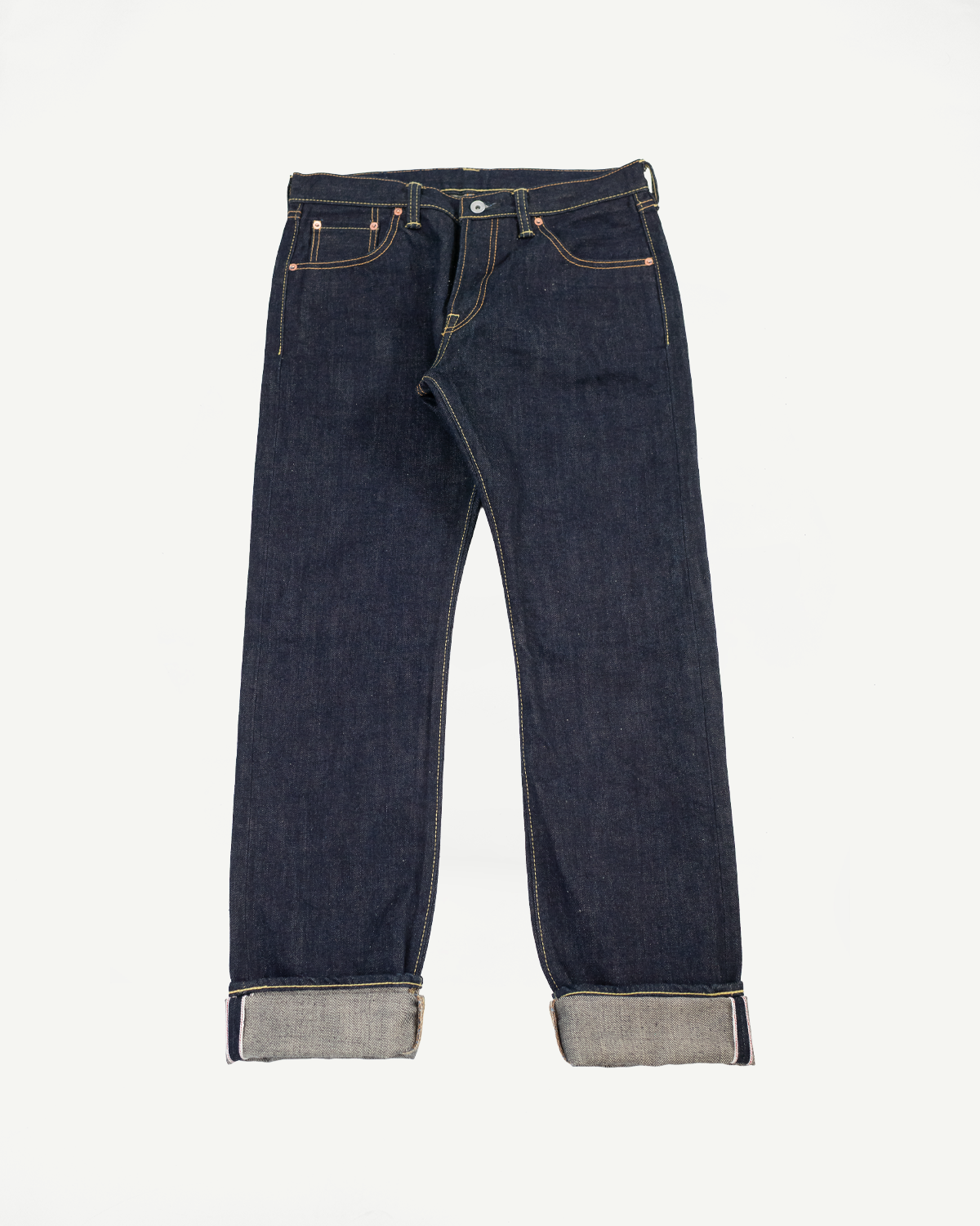 IH-777N - 17oz Selvedge Denim Slim Tapered Cut Jeans - Natural Indigo