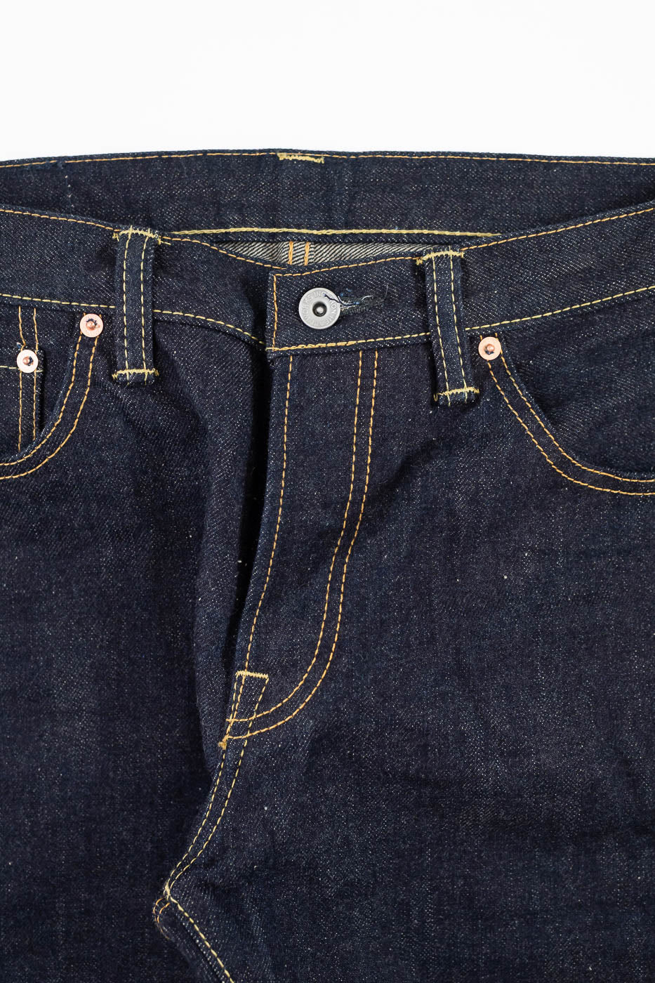 IH-777N - 17oz Selvedge Denim Slim Tapered Cut Jeans - Natural Indigo