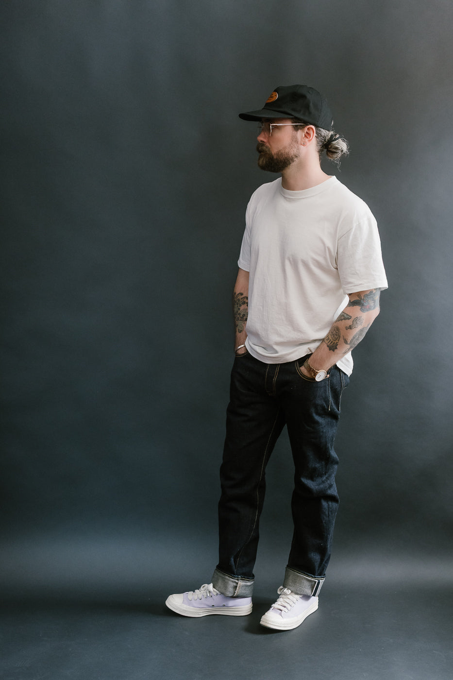IH-777N - 17oz Selvedge Denim Slim Tapered Cut Jeans - Natural Indigo