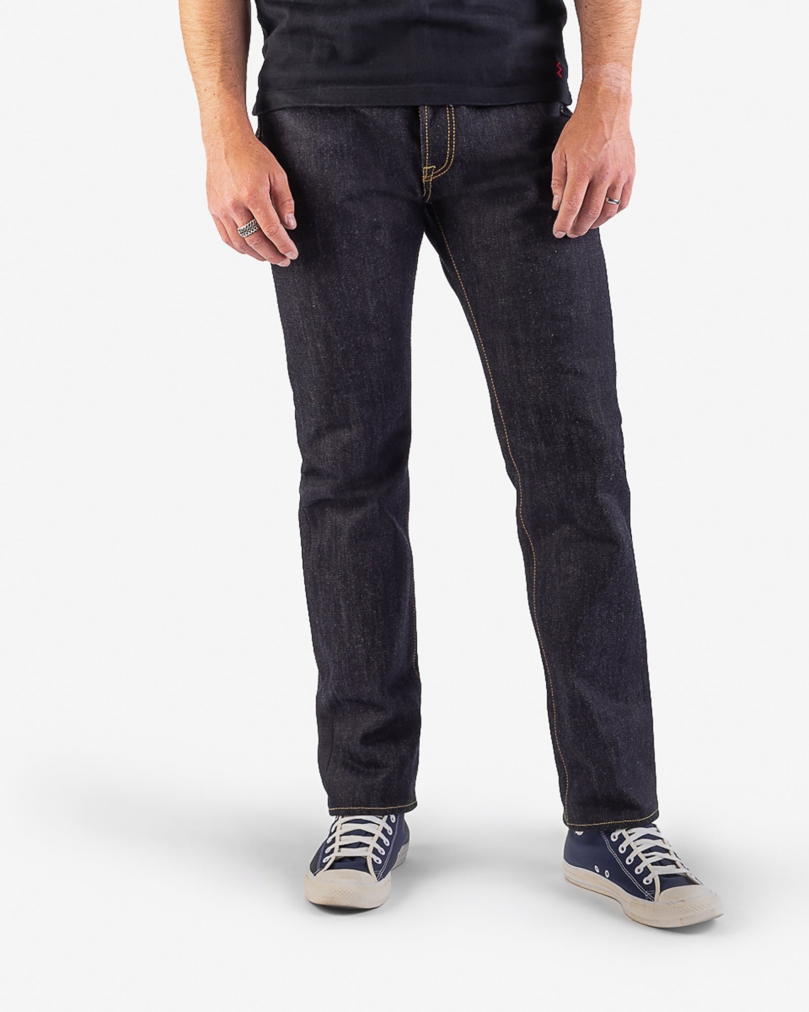 IH-888-XHS - 25oz Selvedge Denim Medium/High Rise Taper Cut Jeans - Indigo