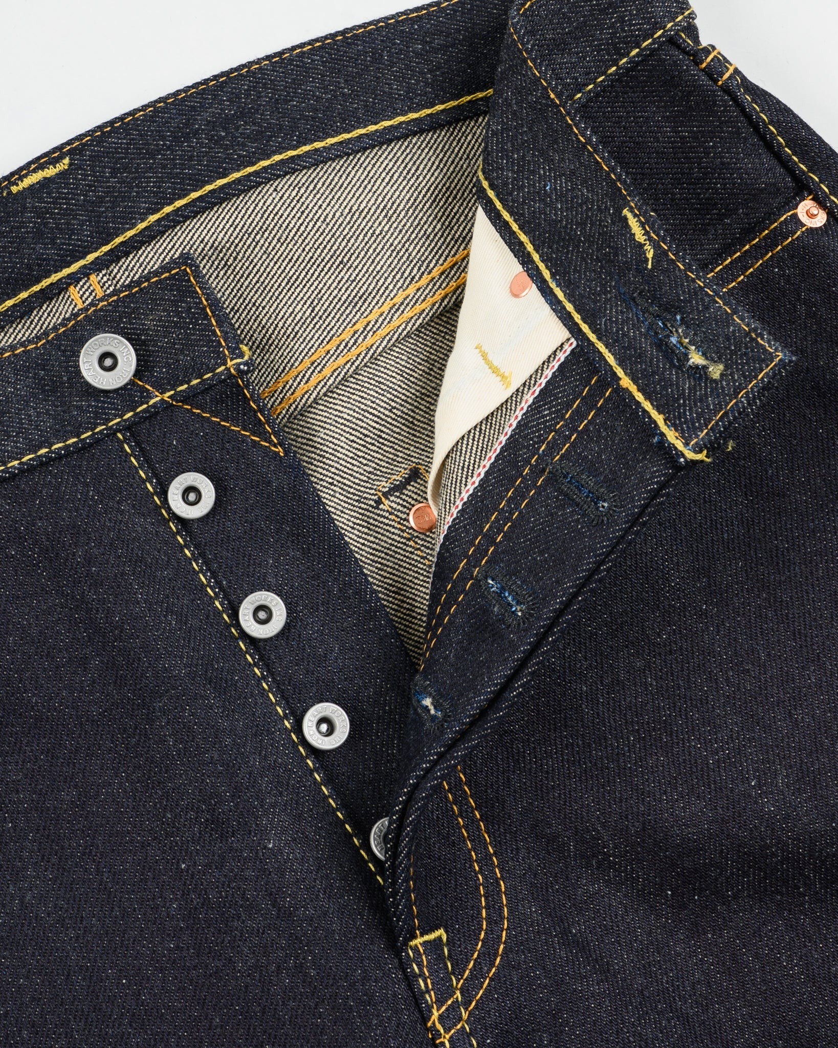 IH-888-XHS - 25oz Selvedge Denim Medium/High Rise Taper Cut Jeans - Indigo