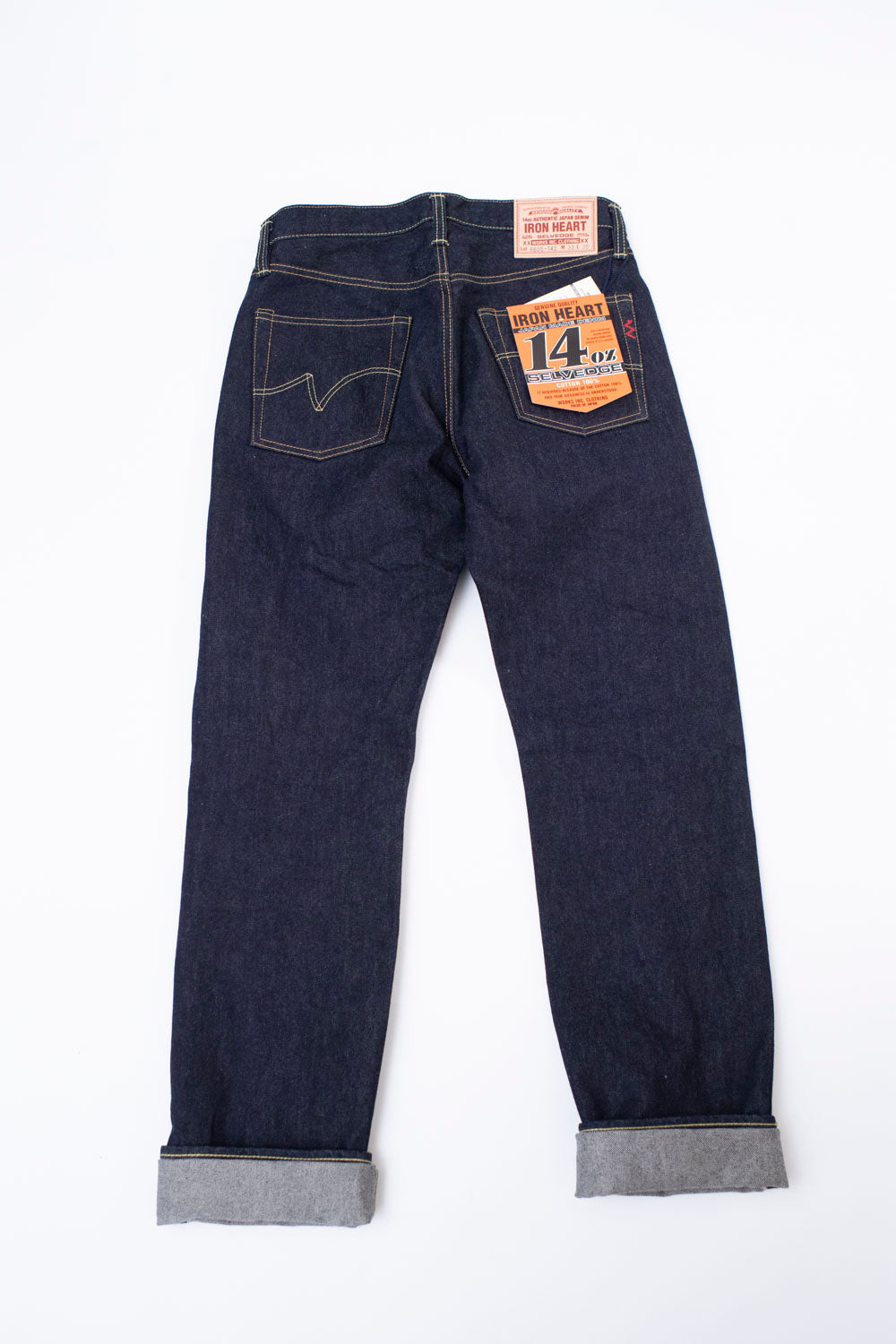 IH-888S-142 - 14oz Selvedge Denim Medium/High Rise Tapered Cut Jeans - Indigo