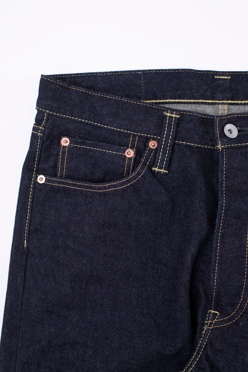 IH-888S-142 - 14oz Selvedge Denim Medium/High Rise Tapered Cut Jeans - Indigo