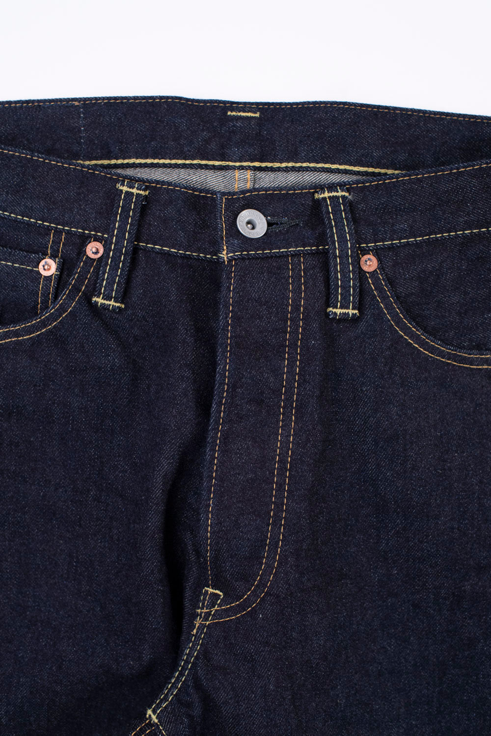 IH-888S-142 - 14oz Selvedge Denim Medium/High Rise Tapered Cut Jeans - Indigo