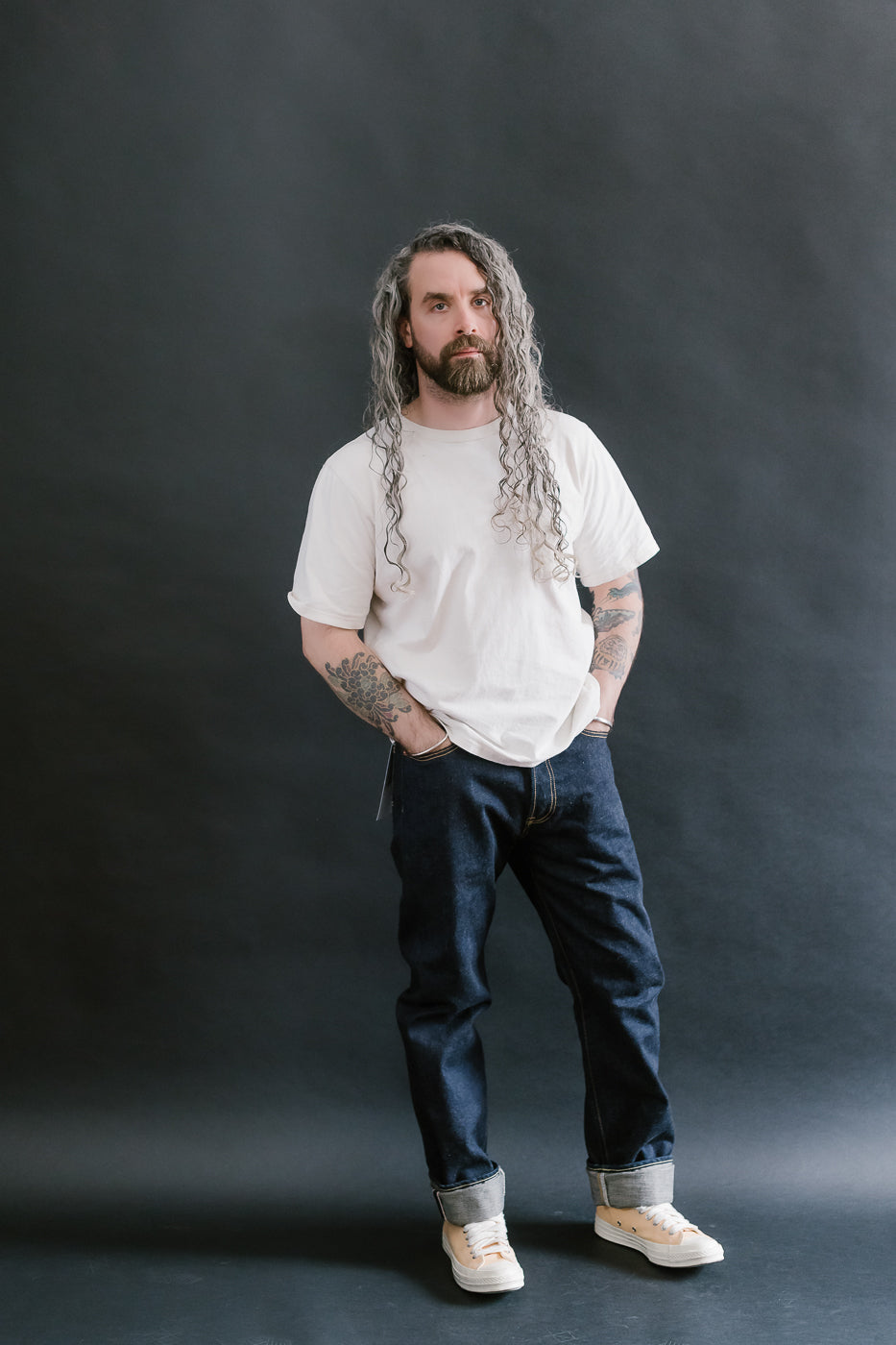 IH-888S-18 - 18oz Vintage Selvedge Denim Medium/High Rise Tapered Cut Jeans - Indigo