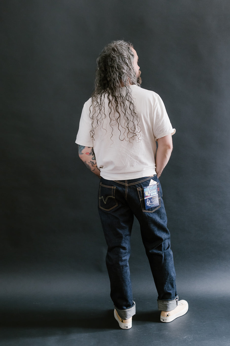 IH-888S-18 - 18oz Vintage Selvedge Denim Medium/High Rise Tapered Cut Jeans - Indigo