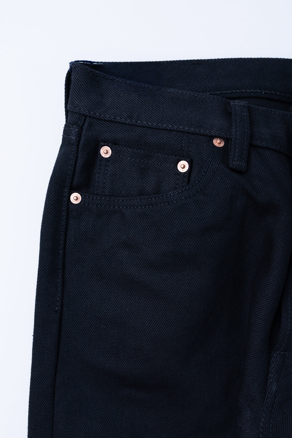 IH-888S-SB - 21oz Selvedge Denim Relaxed Taper Cut Jeans - Superblack Non-Fade