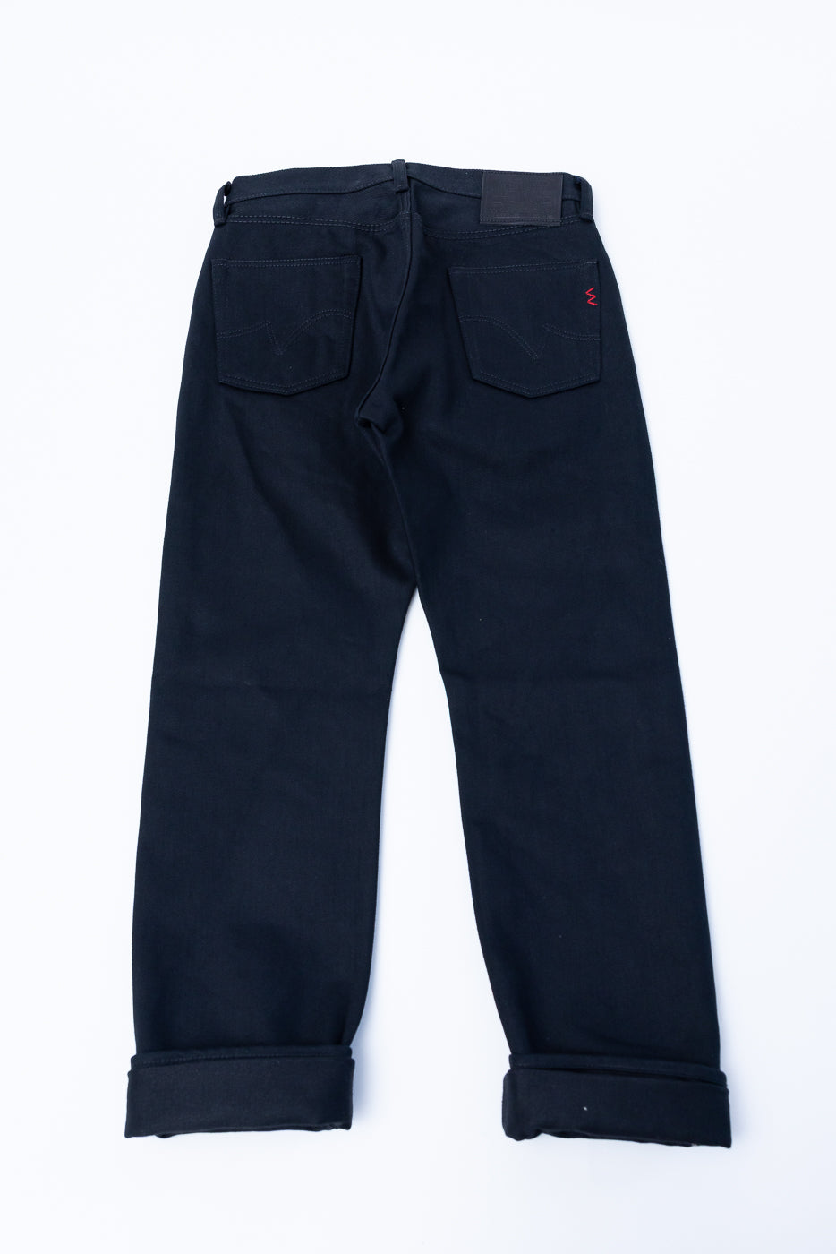 IH-888S-SB - 21oz Selvedge Denim Relaxed Taper Cut Jeans - Superblack Non-Fade