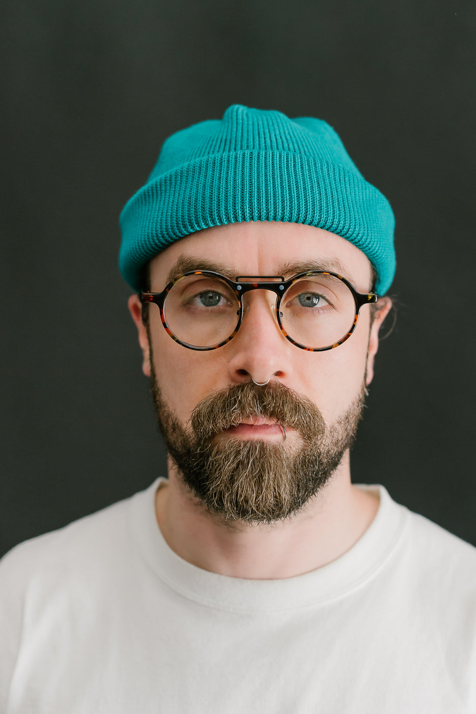 Anthropologie teal blue ribbed beanie IHG-081-BLU - 100% Cotton Ribbed Beanie - Blue | Dant main image 3
