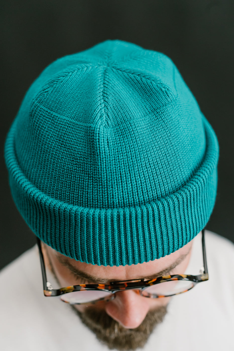 IHG-081-BLU - 100% Cotton Ribbed Beanie - Blue