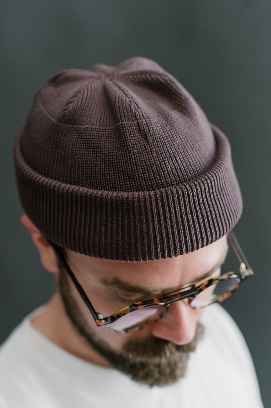 IHG-081-GRY - 100% Cotton Ribbed Beanie - Grey