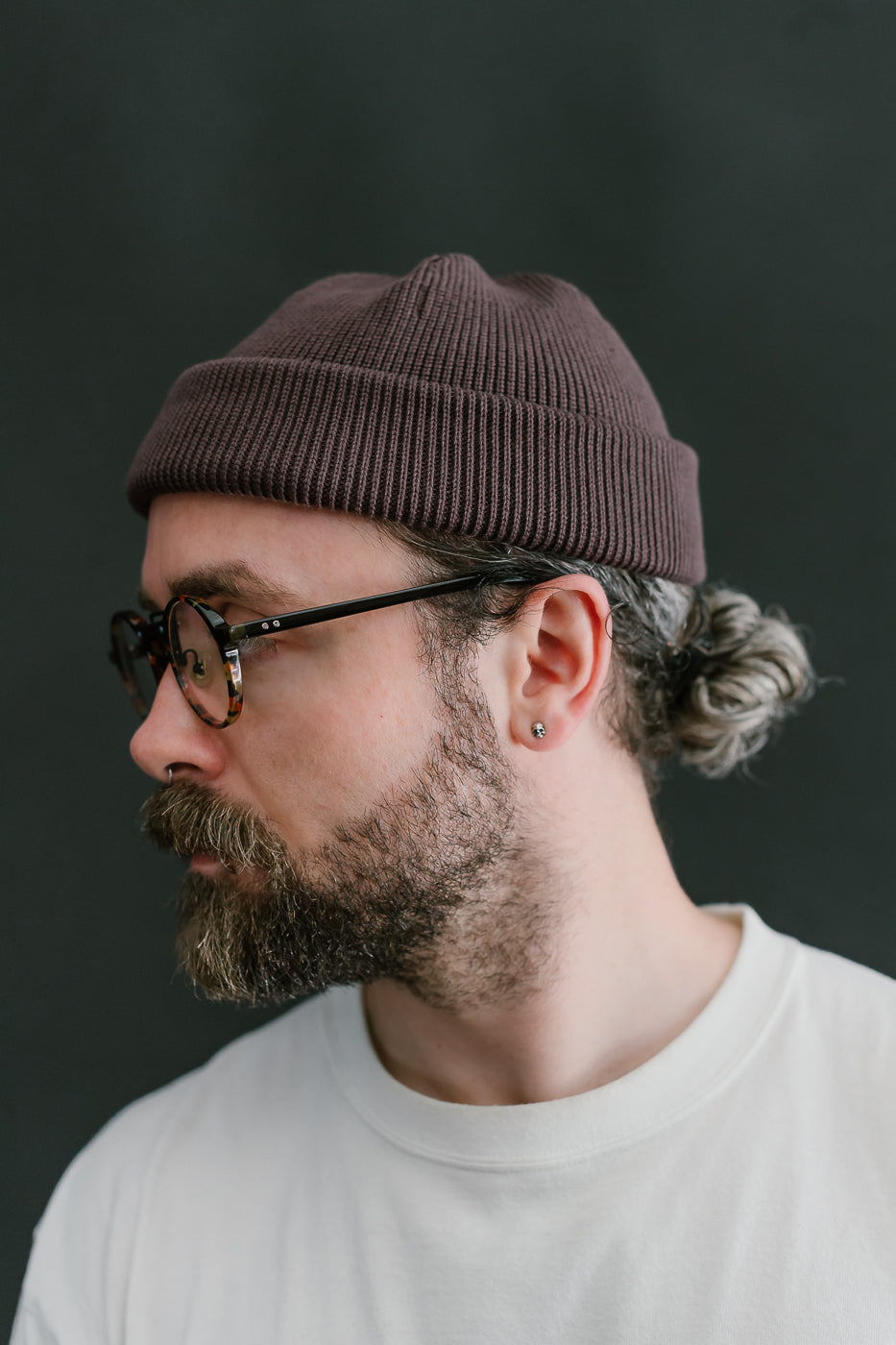 IHG-081-GRY - 100% Cotton Ribbed Beanie - Grey