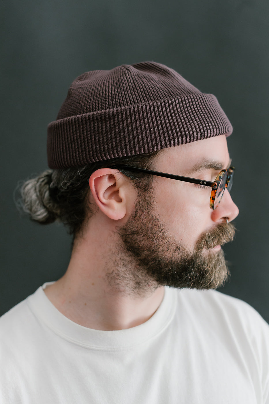 IHG-081-GRY - 100% Cotton Ribbed Beanie - Grey