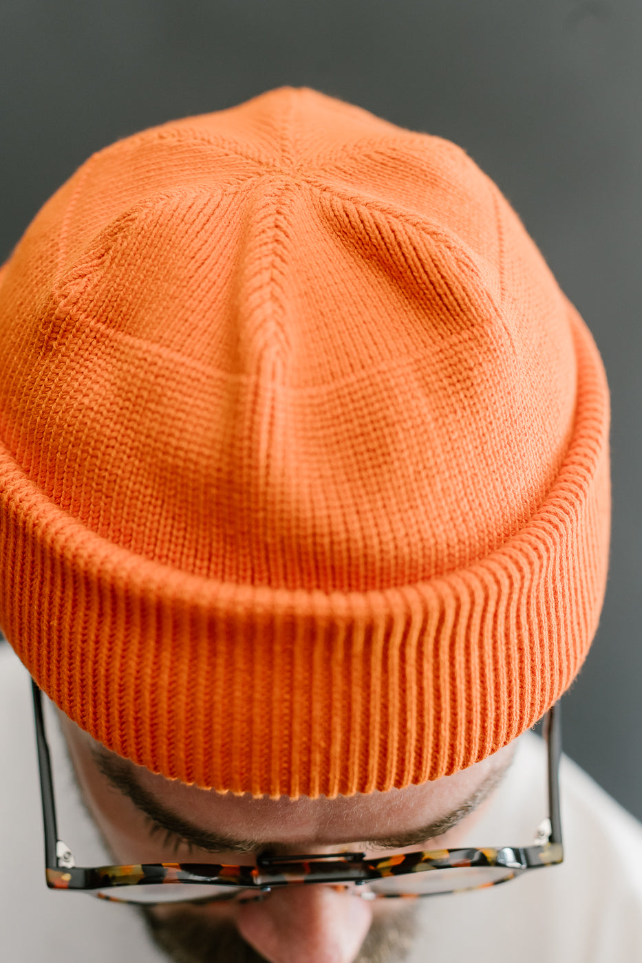 IHG-081-ORA - 100% Cotton Ribbed Beanie - Orange