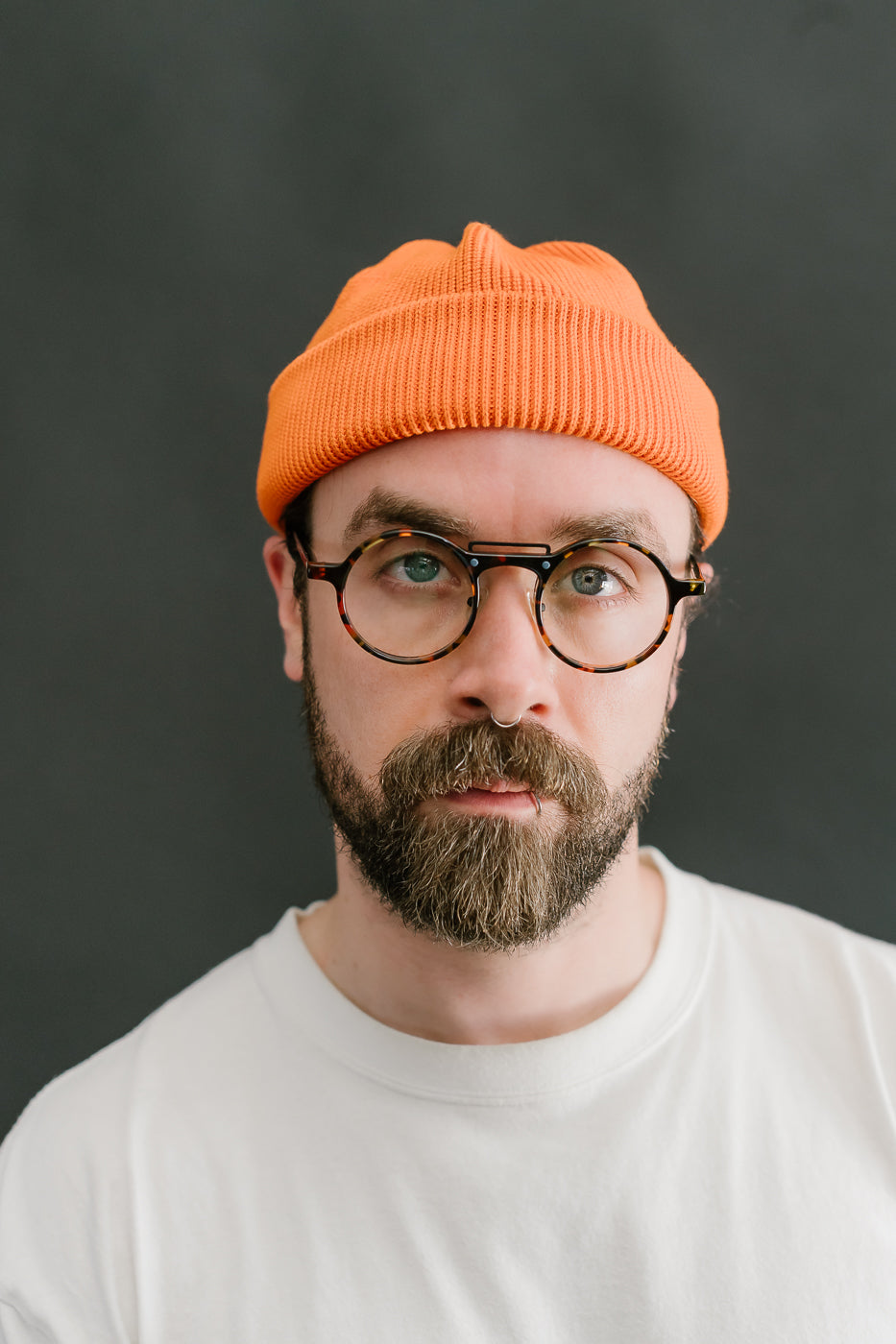 IHG-081-ORA - 100% Cotton Ribbed Beanie - Orange