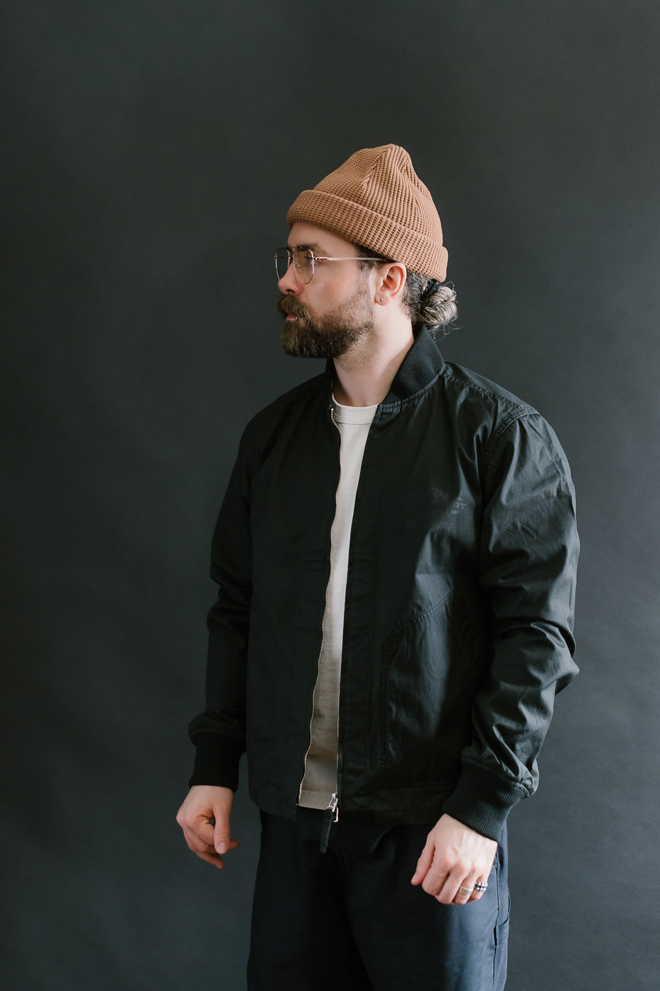 IHJ-145-BLK - 7oz Rubber Wax Coated Windbreaker - Black