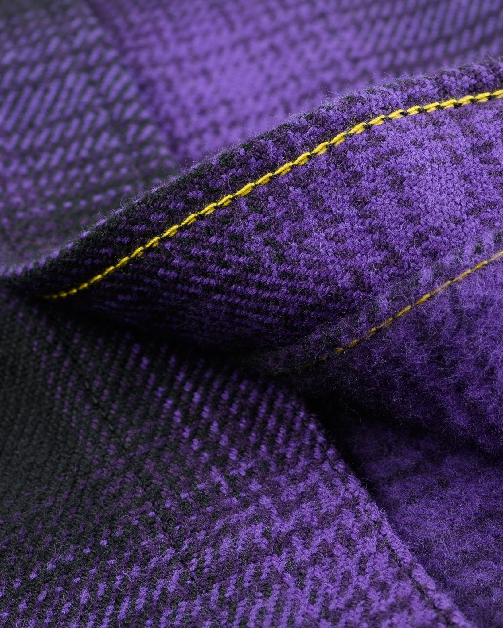 IHSH-264-PUR - Ultra Heavy Flannel Ombré Check Western Shirt - Purple/Black