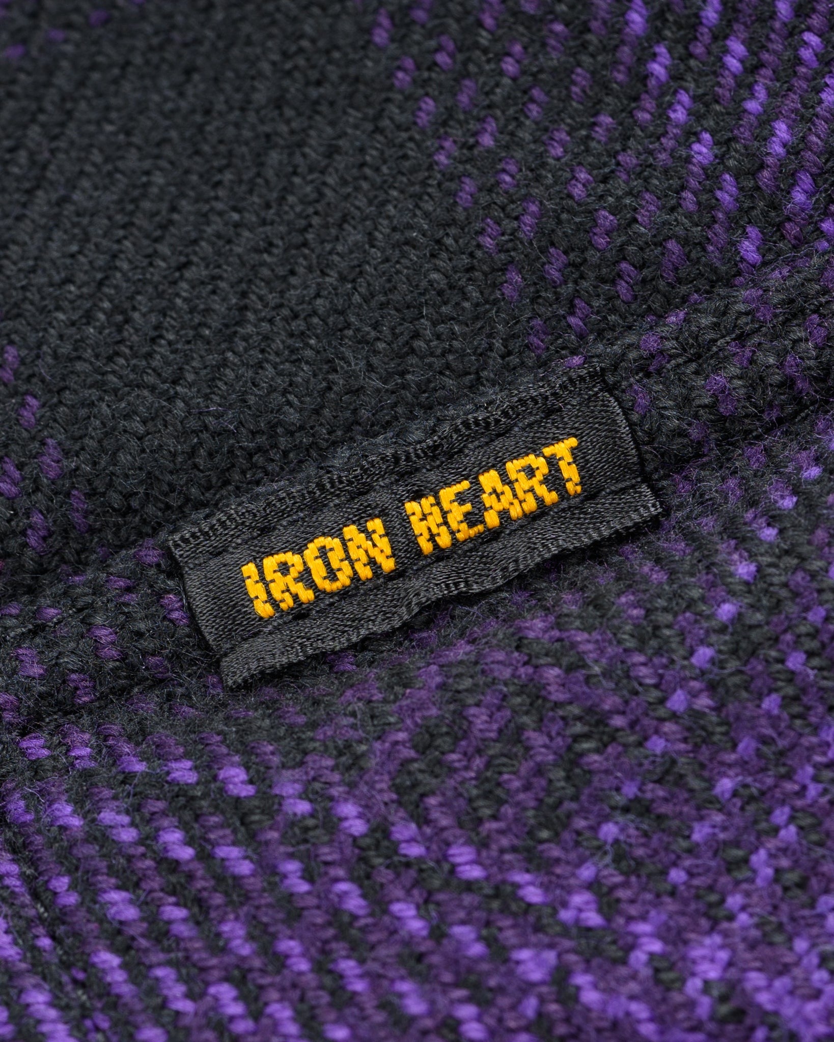 IHSH-264-PUR - Ultra Heavy Flannel Ombré Check Western Shirt - Purple/Black