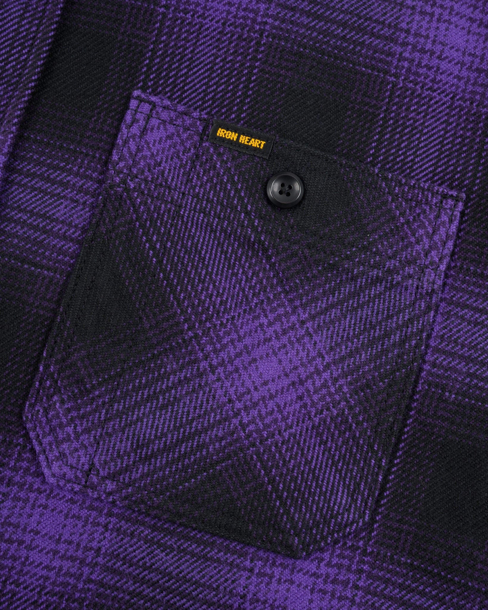 IHSH-265-PUR - Ultra Heavy Flannel Ombré Check Work Shirt - Purple/Black