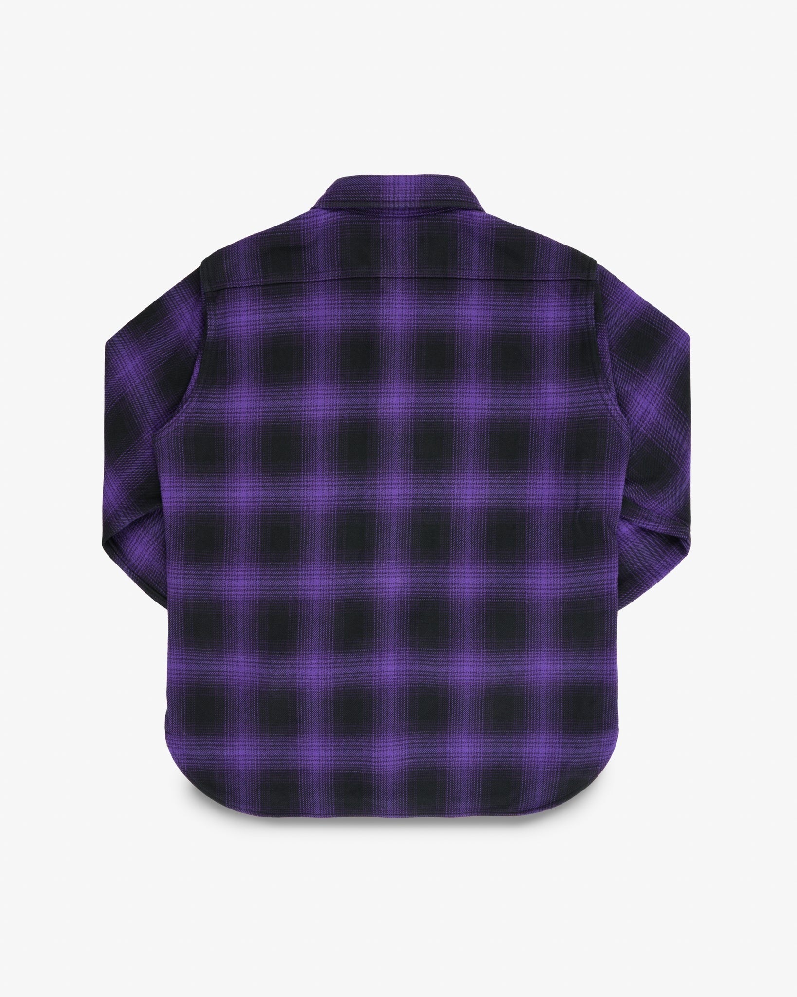 IHSH-265-PUR - Ultra Heavy Flannel Ombré Check Work Shirt - Purple/Black