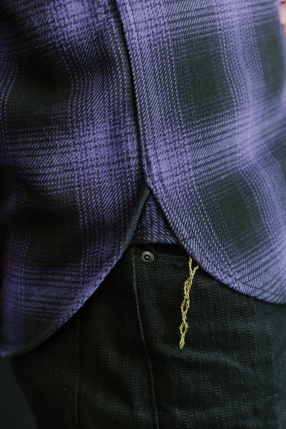 IHSH-265-PUR - Ultra Heavy Flannel Ombré Check Work Shirt - Purple/Black
