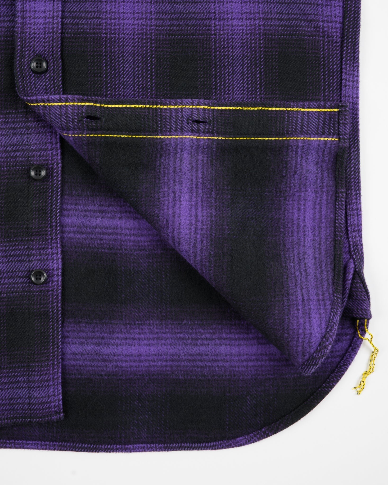 IHSH-265-PUR - Ultra Heavy Flannel Ombré Check Work Shirt - Purple/Black
