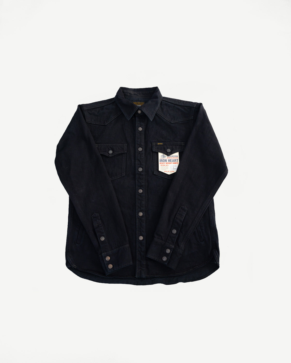 IHSH-293-OD - 18oz Vintage Selvedge Denim CPO Shirt - Indigo