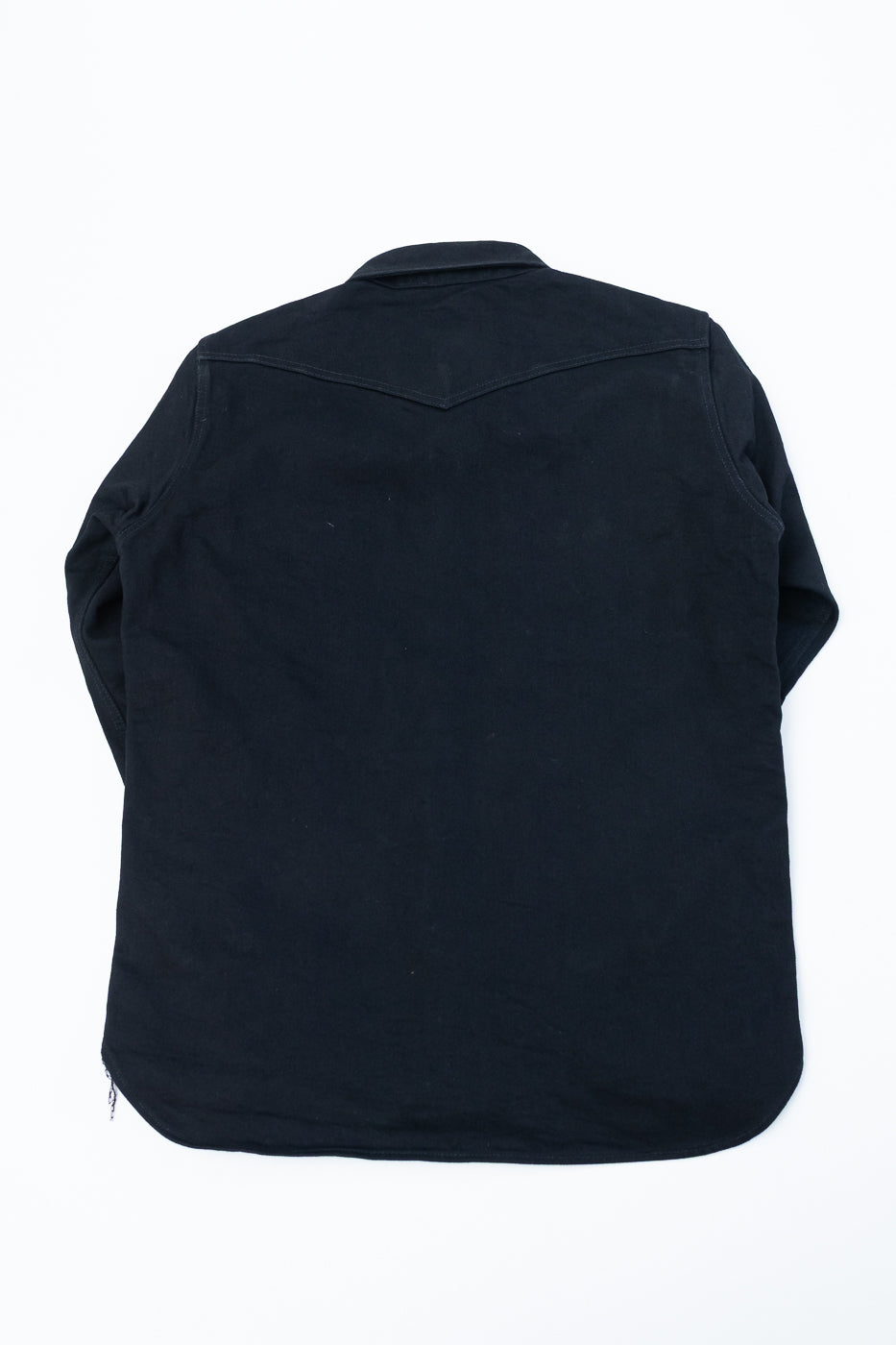 IHSH-295-BB - 14oz Selvedge Denim Western Shirt - Black, Black