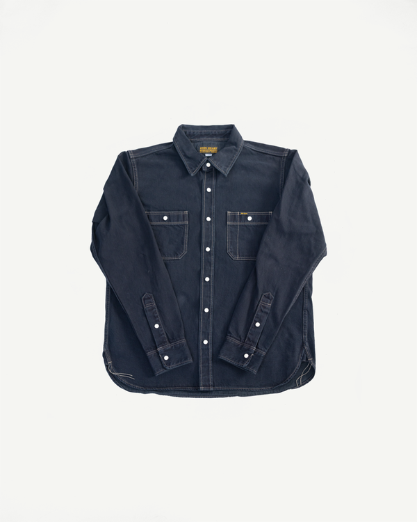 IHSH-326-OD - 12oz Selvedge Denim Work Shirt With Snaps - Indigo