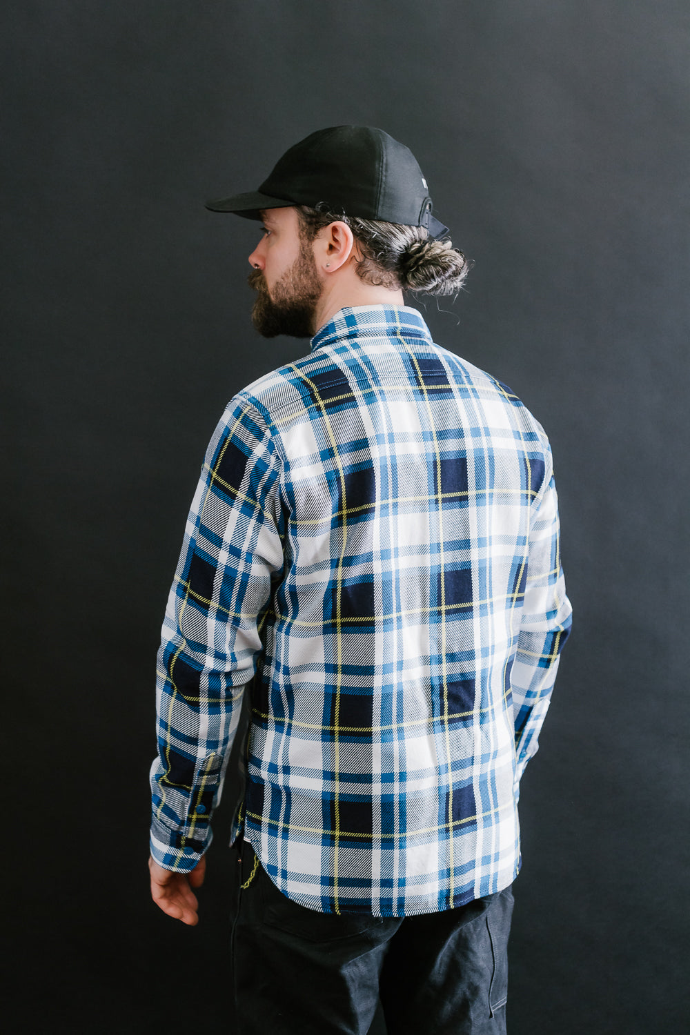 IHSH-382-BLU - 9oz Selvedge American Check Work Shirt - Blue