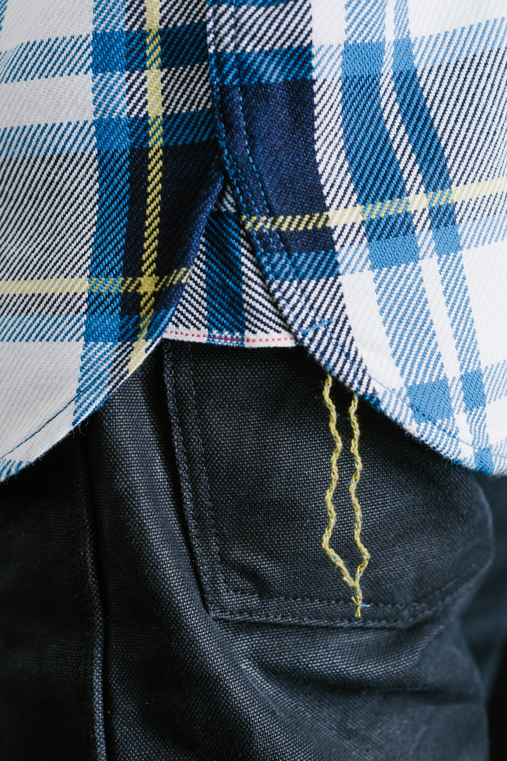IHSH-382-BLU - 9oz Selvedge American Check Work Shirt - Blue