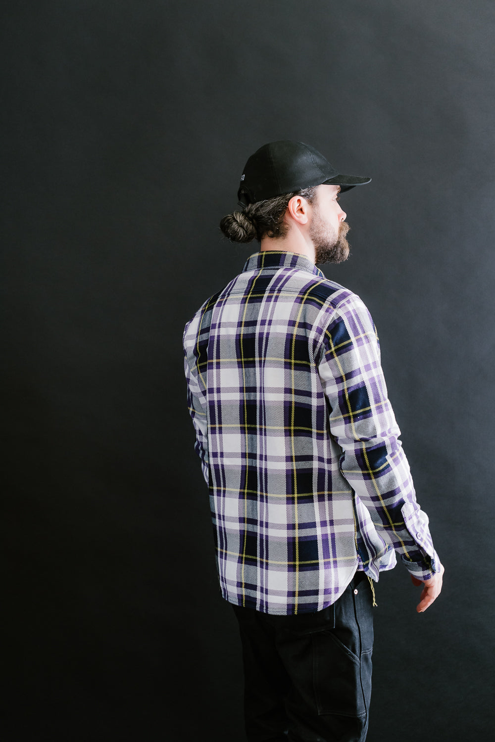 IHSH-382-PUR - 9oz Selvedge American Check Work Shirt - Purple