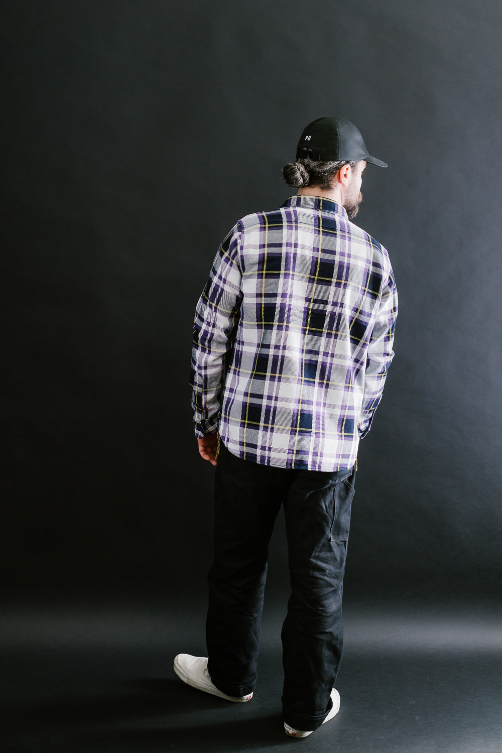 IHSH-382-PUR - 9oz Selvedge American Check Work Shirt - Purple