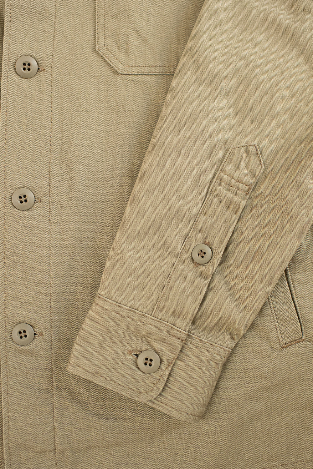 IHSH-385-BEI - 9oz Herringbone Military Shirt - Beige