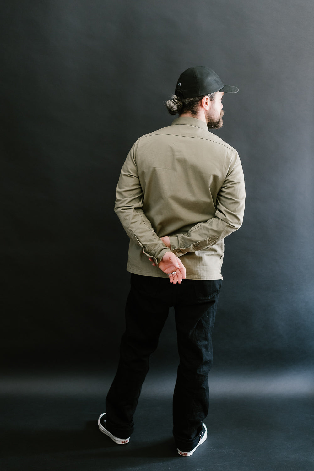 IHSH-385-BEI - 9oz Herringbone Military Shirt - Beige