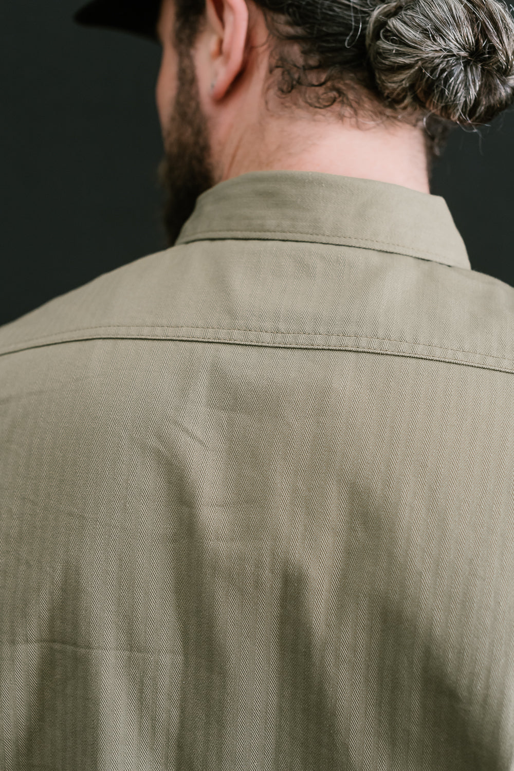 IHSH-385-BEI - 9oz Herringbone Military Shirt - Beige