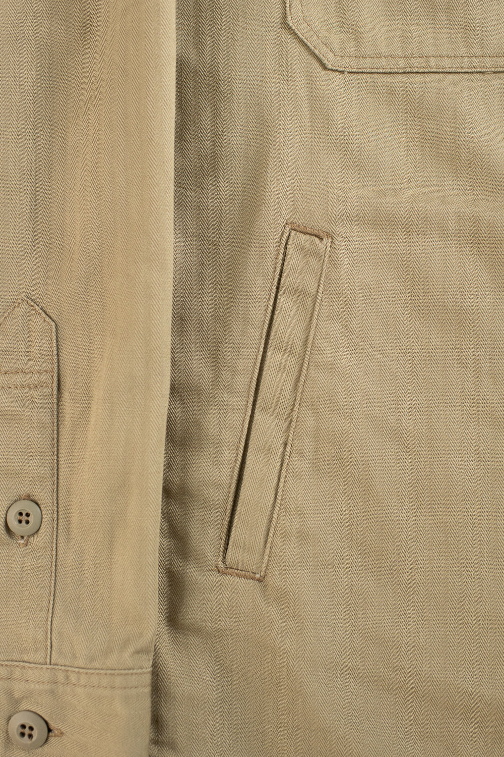 IHSH-385-BEI - 9oz Herringbone Military Shirt - Beige