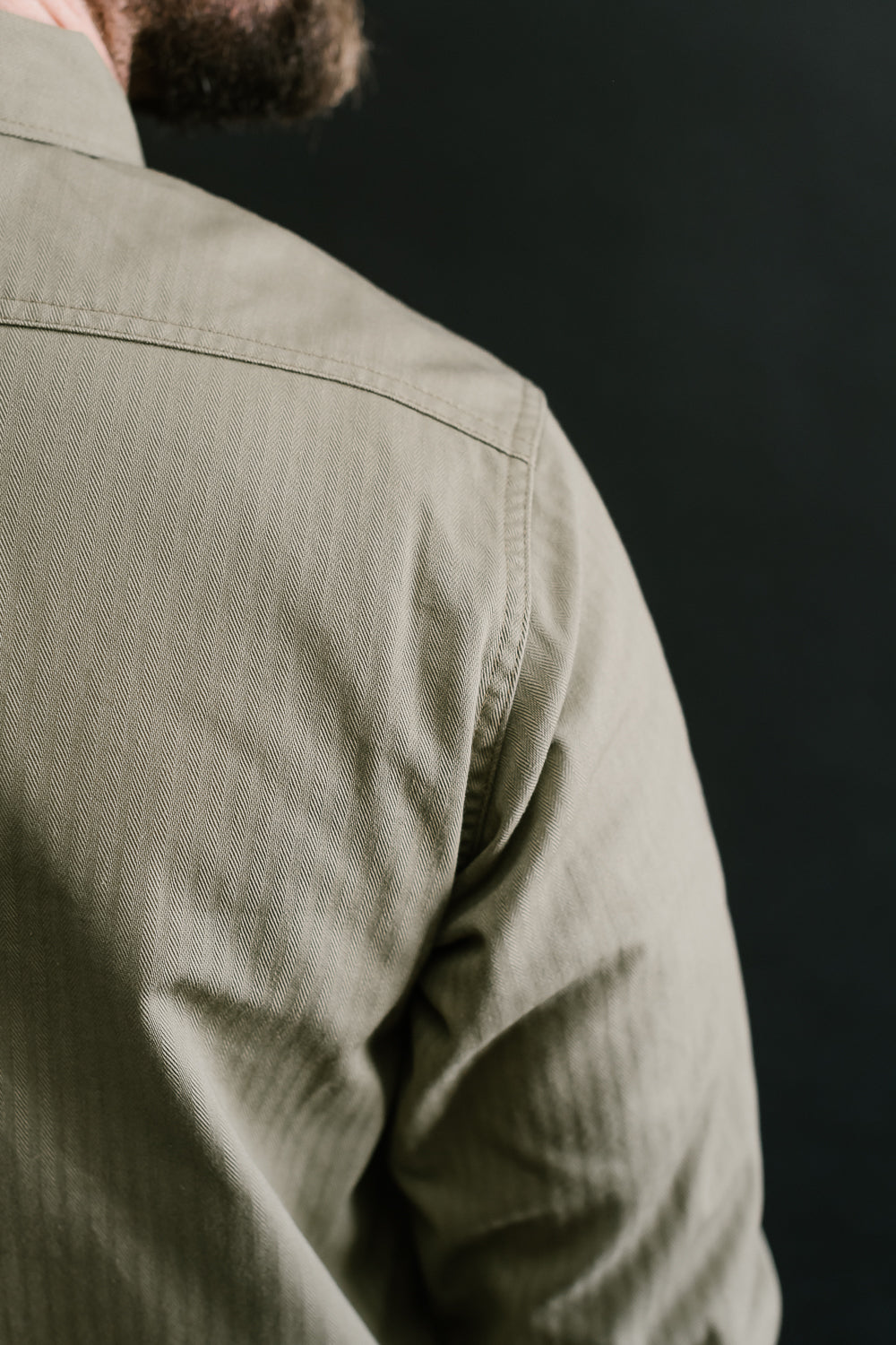 IHSH-385-BEI - 9oz Herringbone Military Shirt - Beige