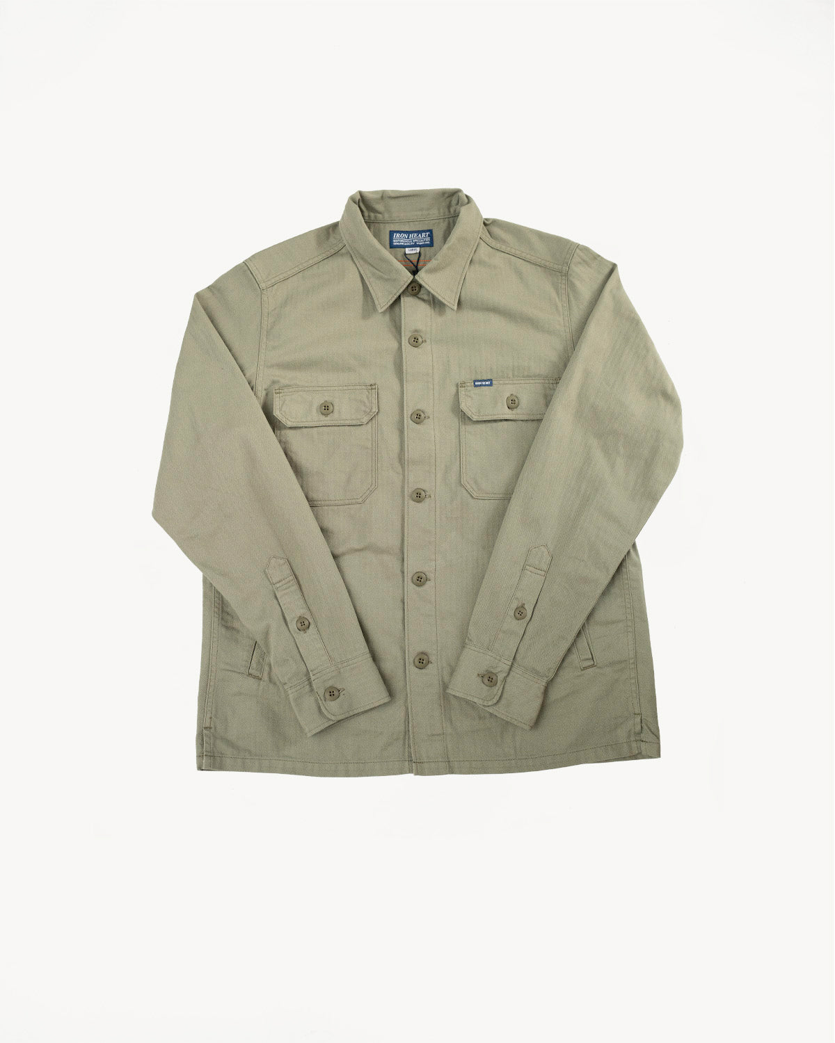 IHSH-385-ODG - 9oz Herringbone Military Shirt - Olive Drab Green