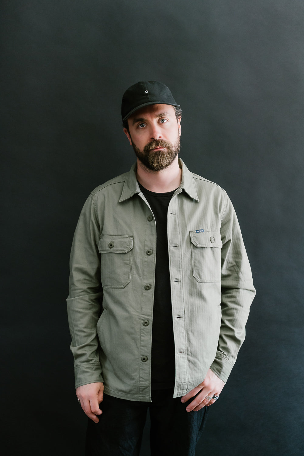IHSH-385-ODG - 9oz Herringbone Military Shirt - Olive Drab Green