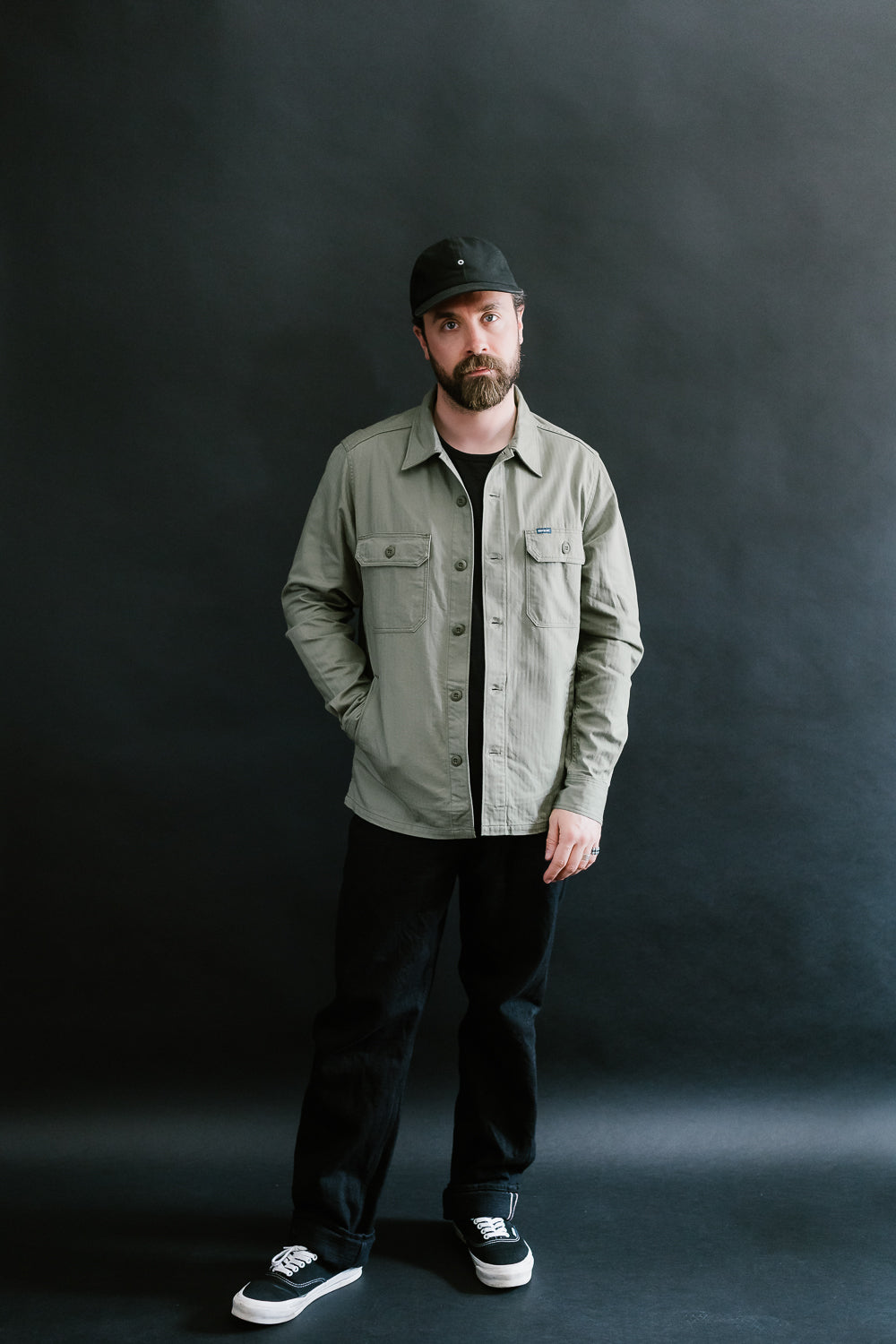 IHSH-385-ODG - 9oz Herringbone Military Shirt - Olive Drab Green