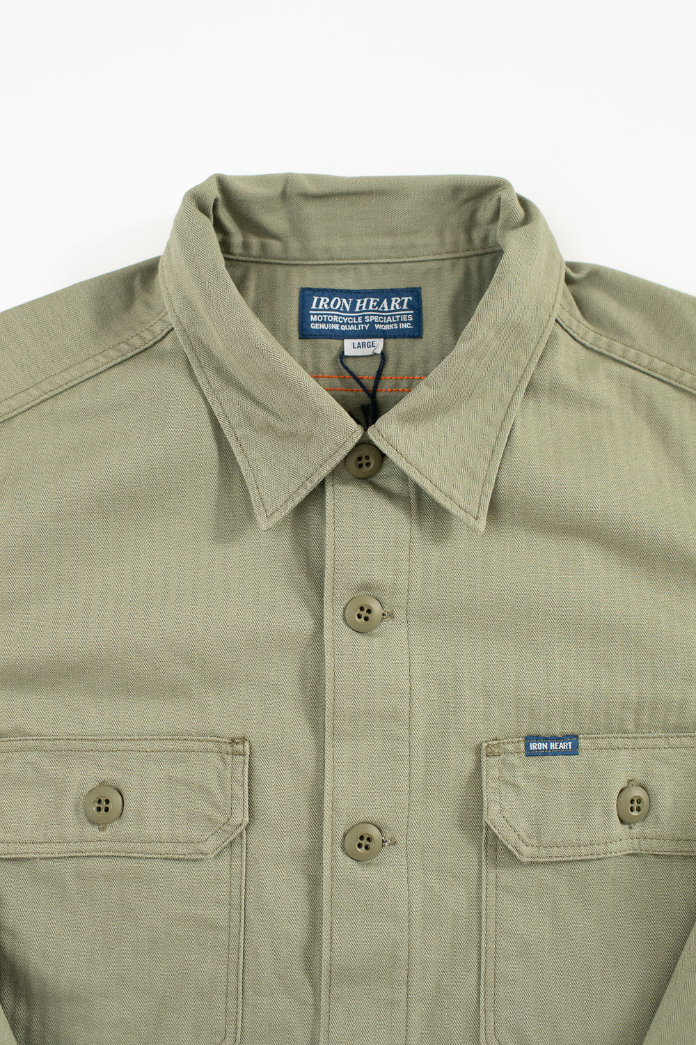 IHSH-385-ODG - 9oz Herringbone Military Shirt - Olive Drab Green