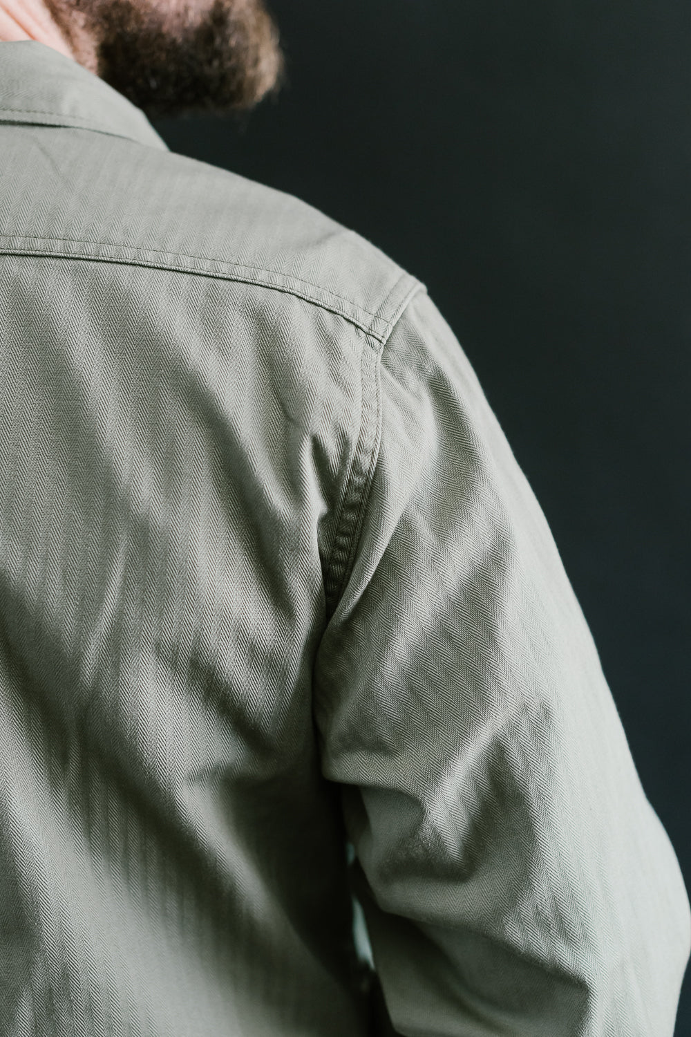IHSH-385-ODG - 9oz Herringbone Military Shirt - Olive Drab Green