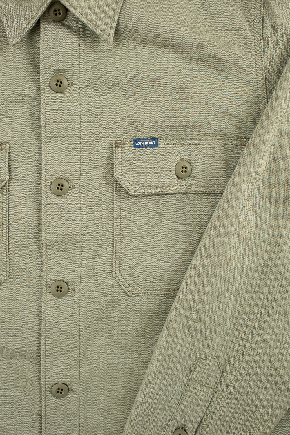 IHSH-385-ODG - 9oz Herringbone Military Shirt - Olive Drab Green