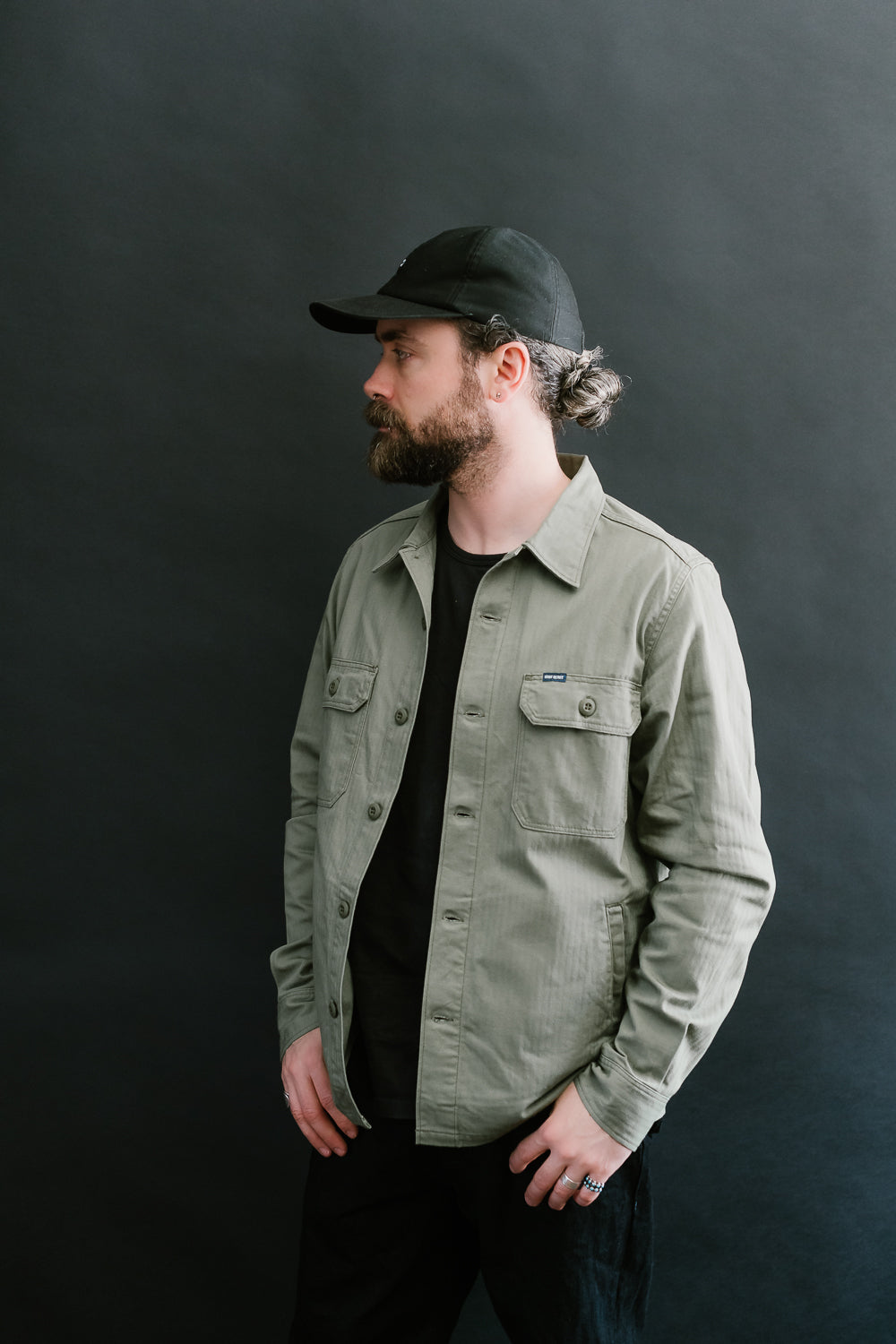 IHSH-385-ODG - 9oz Herringbone Military Shirt - Olive Drab Green