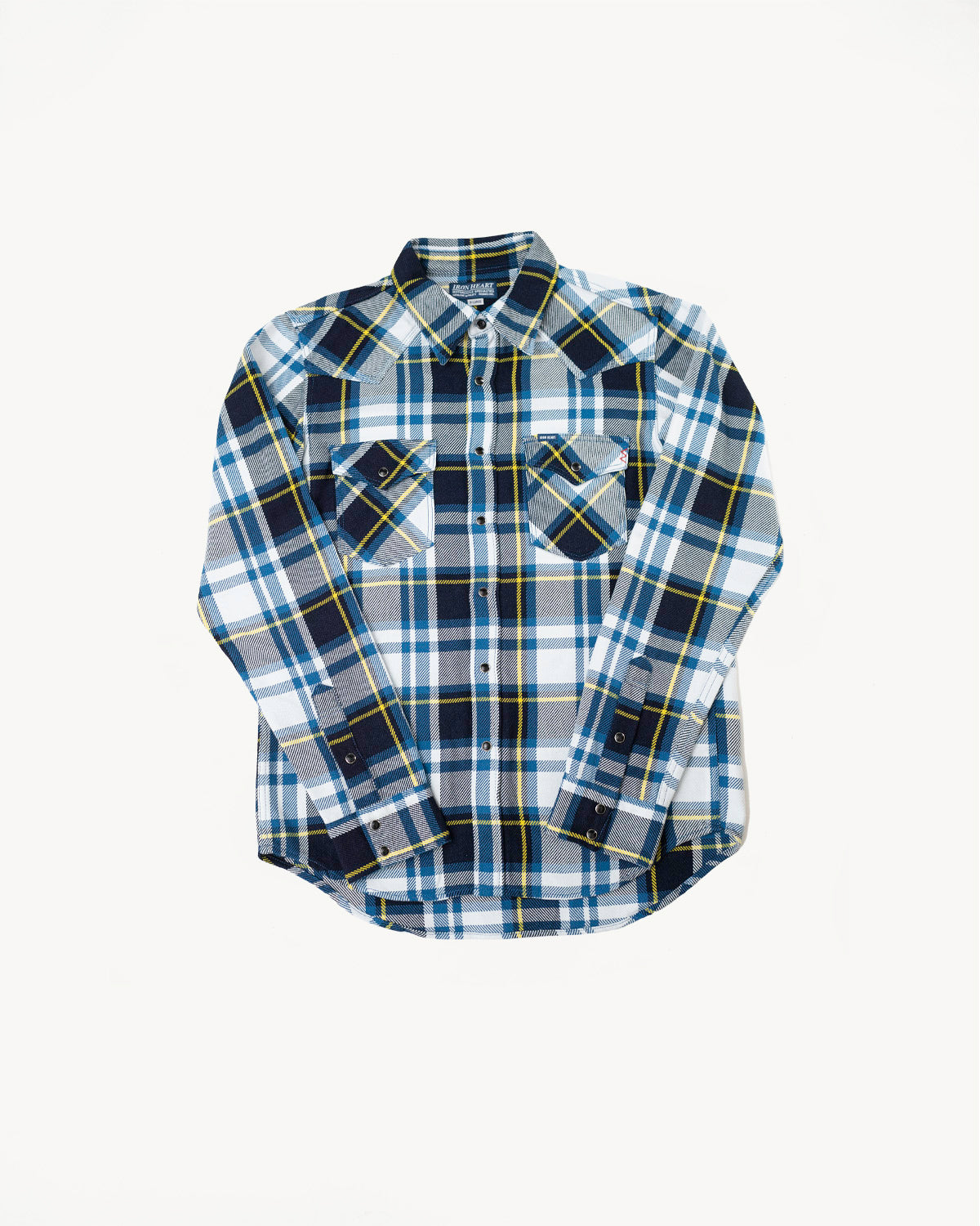 IHSH-390-BLU - 9oz Selvedge American Check Western Shirt - Blue