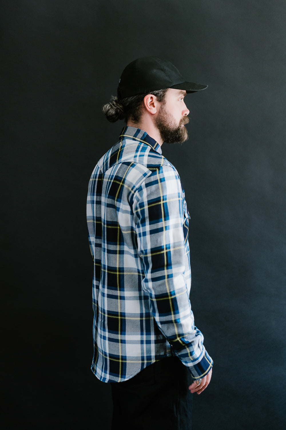 IHSH-390-BLU - 9oz Selvedge American Check Western Shirt - Blue