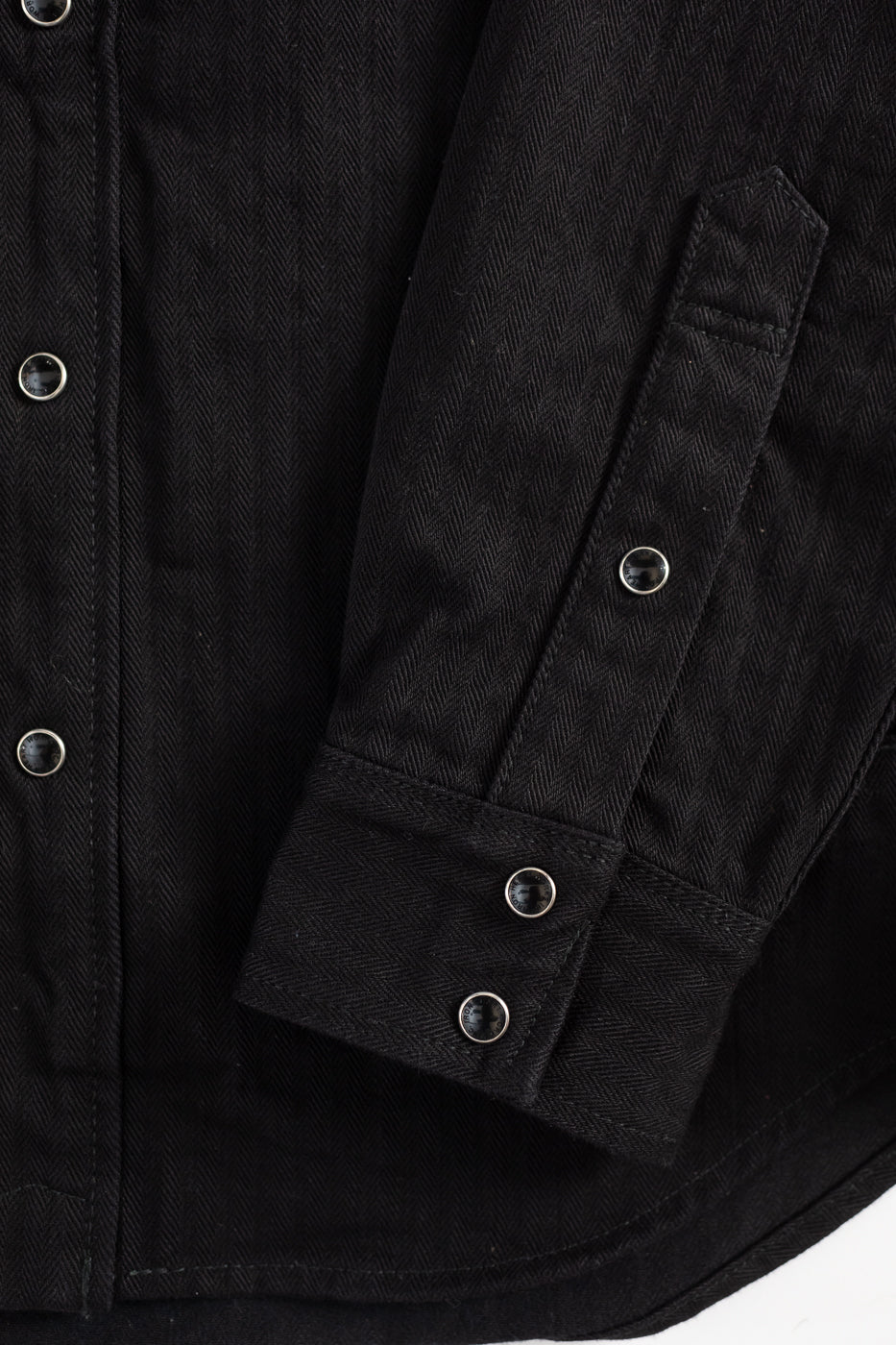 IHSH-410-BLK - 14oz Herringbone CPO Western Shirt - Black